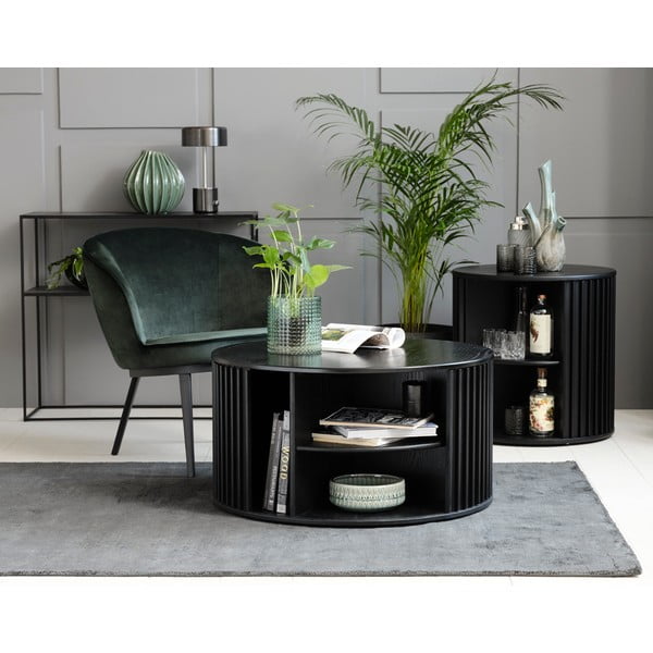 Čierny okrúhly konferenčný stolík ø 85 cm Siena – Unique Furniture-image-2