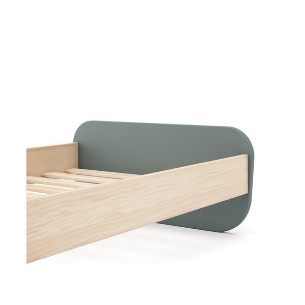Sivozelená detská posteľ v dekore borovice s roštom 90x190 cm Esteban – Marckeric-image-4