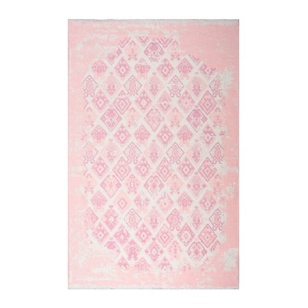 Obojstranný bielo-ružový koberec Vitaus Nunna, 125 x 180 cm