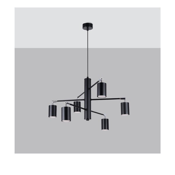 Čierne kovové závesné svietidlo Virta – Sollux-image-3