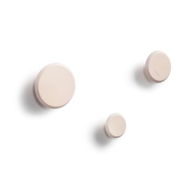 Nástenné drevené háčiky v súprave 3 ks v prírodnej farbe Nadua – Kave Home