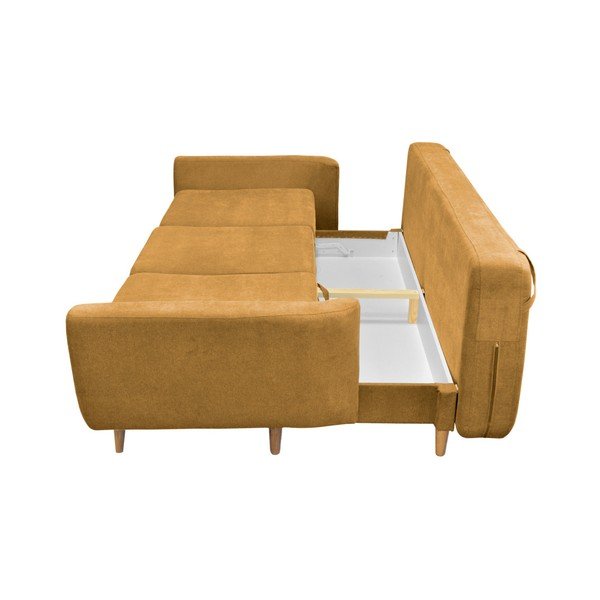 Horčicovožltá rozkladacia pohovka pre troch Cosmopolitan design Barcelona-image-4