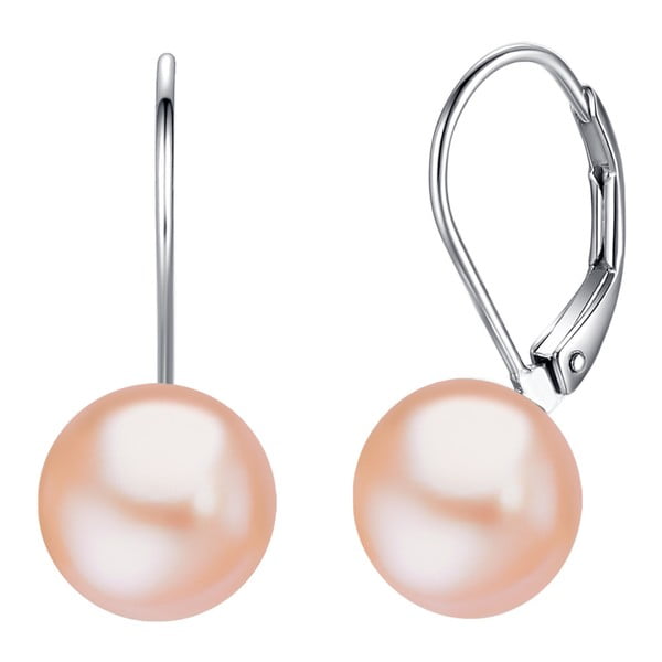 Náušnice so svetlooranžovou gombíkovou perlou Chakra Pearls Kiek