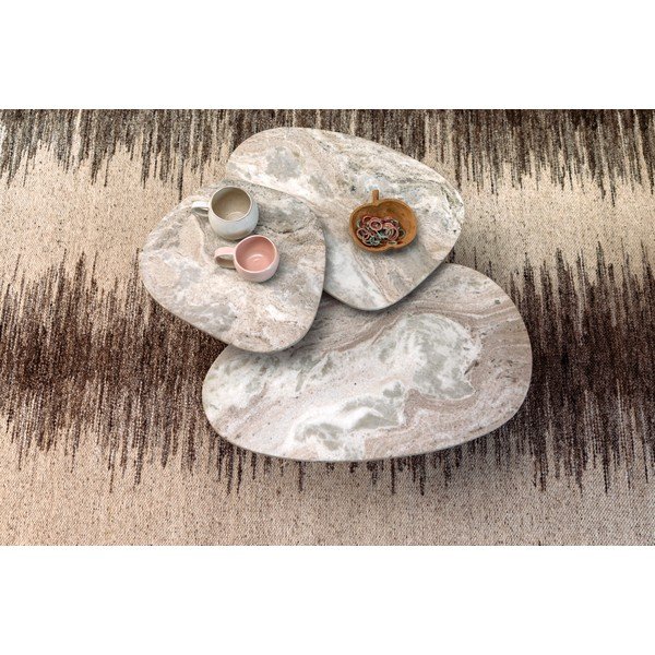 Hnedé/béžové konferenčné stolíky v súprave 3 ks s mramorovou doskou 41x73 cm Suki – Dutchbone-image-3