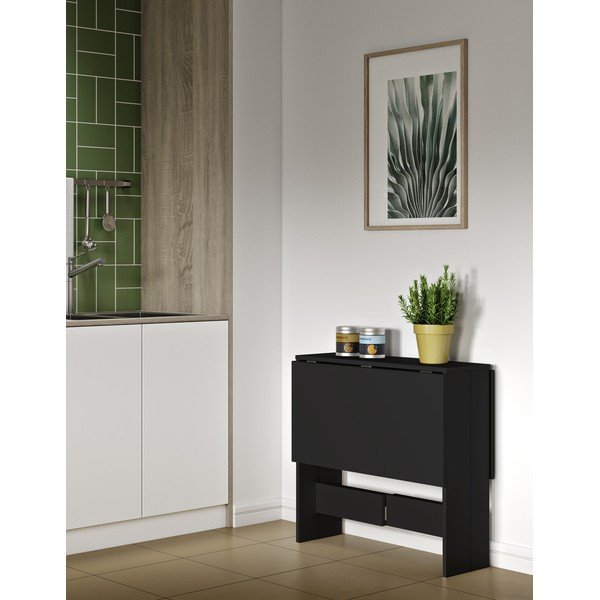 Rozkladací jedálenský stôl s čiernou doskou 76x28 cm Papillon – TemaHome-image-1