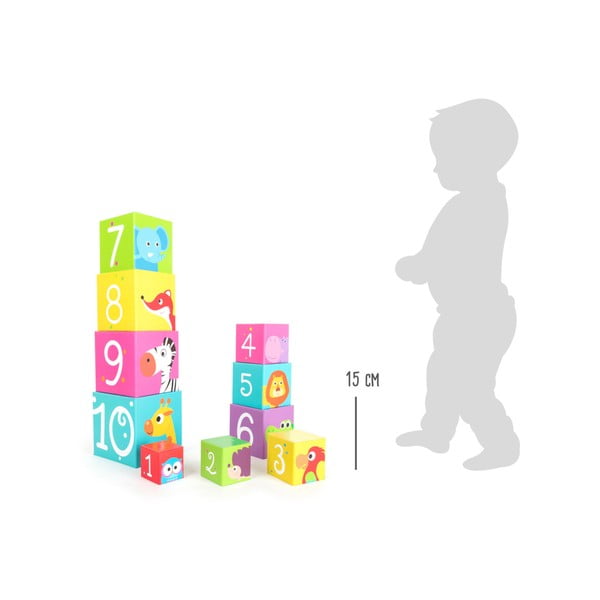 Detské stohovateľné kocky Legler Wild Animals, 10 ks-image-1