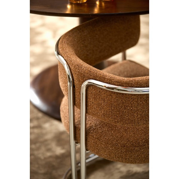 Svetlohnedé čalúnené jedálenské kreslo s podrúčkami Adante – Light & Living-image-1