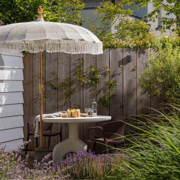 Plastový okrúhly záhradný jedálenský stôl ø 120 cm Luno – WOOOD-image-3