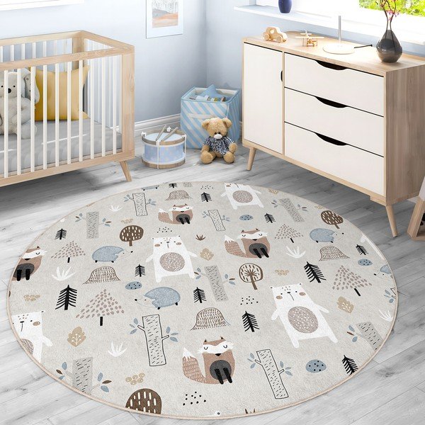Prateľný detský koberec ø150 cm Forest Friends – Mila Home-image-3