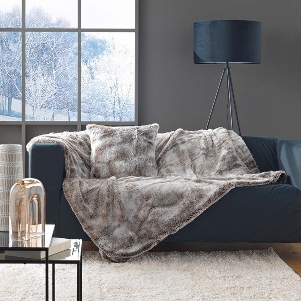 Dekoračný vankúš z umelej kožušiny 45x45 cm Antartic – douceur d'intérieur-image-1