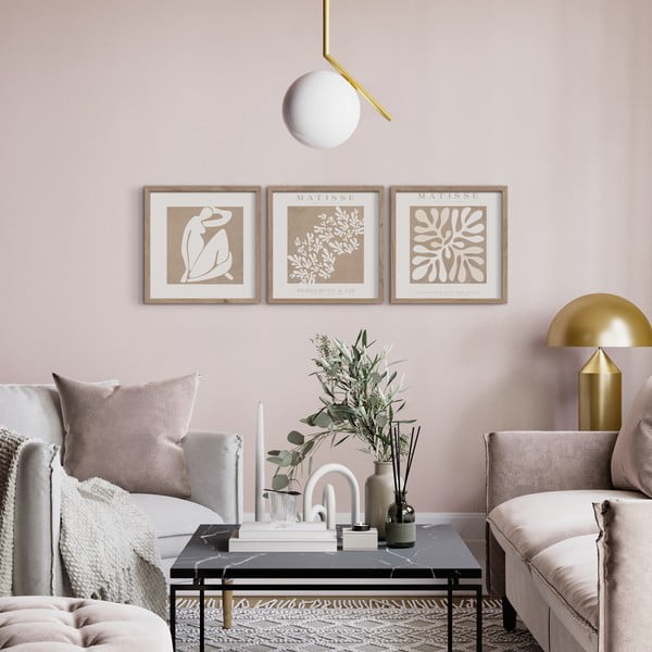 Obrazy v súprave 3 ks 30x30 cm Matisse – Styler-image-1