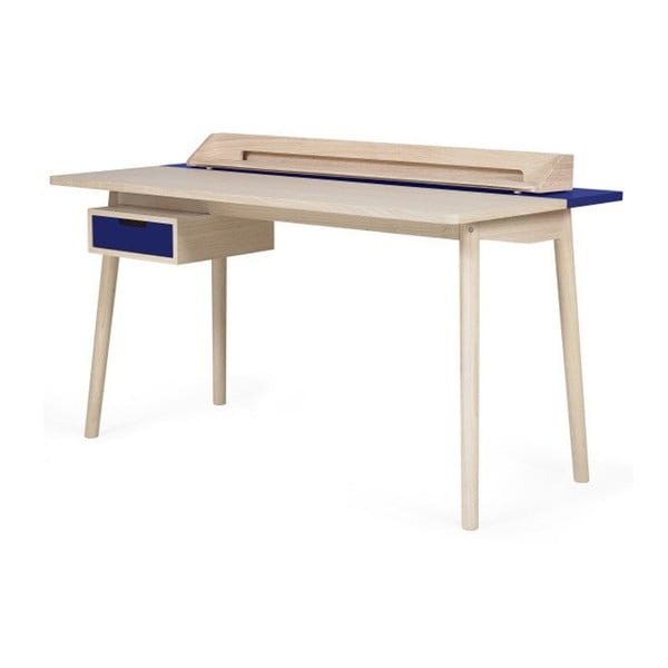 Písací stôl s modrými detailami HARTÔ Honoré