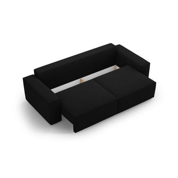 Čierna rozkladacia pohovka 247 cm Jodie – Micadoni Home-image-3