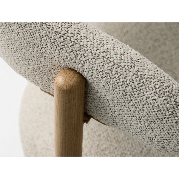 Krémovobiele/v prírodnej farbe čalúnené jedálenské kreslo s podrúčkami Frances – Unique Furniture-image-4