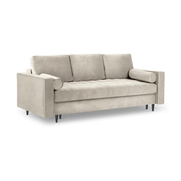 Béžová zamatová rozkladacia pohovka Milo Casa Santo-image-3