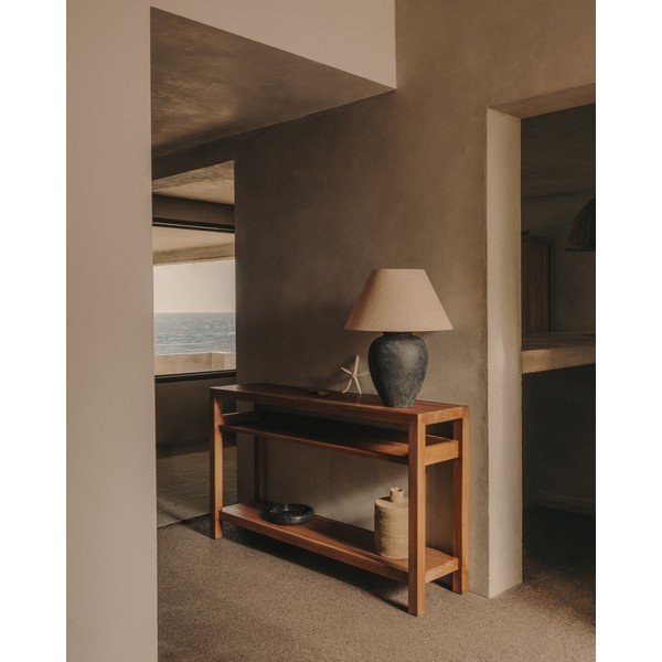 Konzolový stolík z tíkového dreva v prírodnej farbe 35x140 cm Sashi – Kave Home-image-1