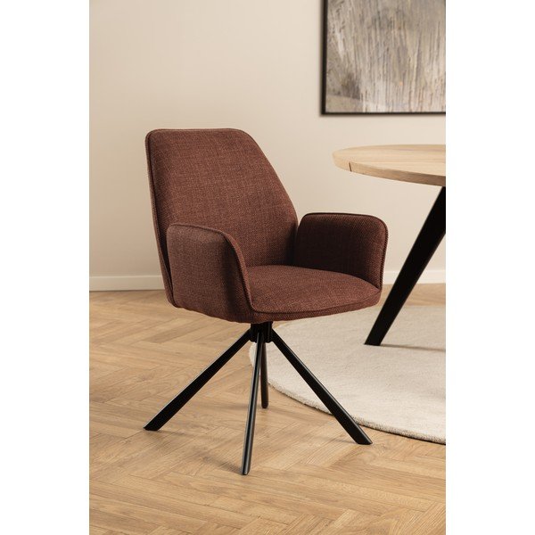 Čalúnené jedálenské kreslá v súprave s podrúčkami 2 ks v tehlovej farbe Glenda – Actona-image-1