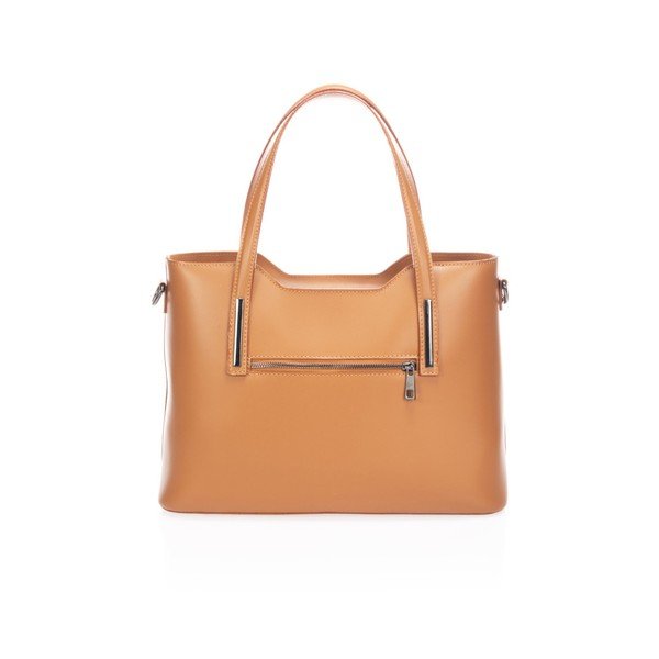 Koňakovohnedá kožená kabelka Markese Tessa-image-2