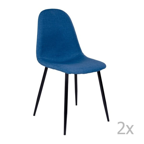 Sada 2 modrých stoličiek s čiernymi nohami House Nordic Stokholm