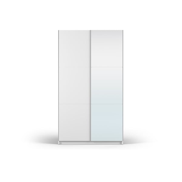 Biela šatníková skriňa so zrkadlom a s posuvnými dverami 122x215 cm Lisburn - Cosmopolitan Design