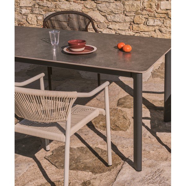 Záhradný jedálenský stôl s doskou z kameňa 80x140 cm Anafi – Kave Home-image-1