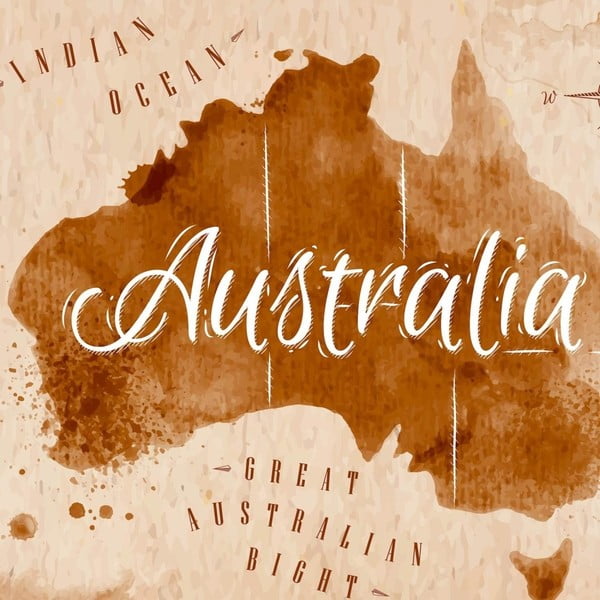 Obraz Homemania Maps Australia Brown, 60 × 60 cm