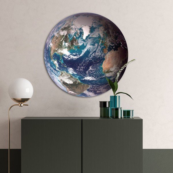 Obraz ø 70 cm Blue Marble – Malerifabrikken-image-1