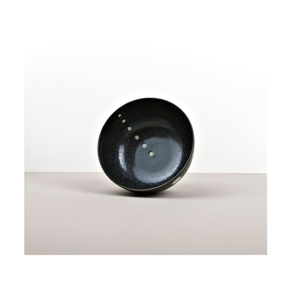 Čierna keramická miska na rezance Made In Japan White Dott, ⌀ 16 cm
