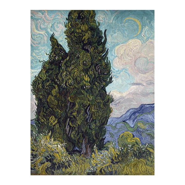 Obraz Vincenta van Gogha - Cypresses, 50x40 cm