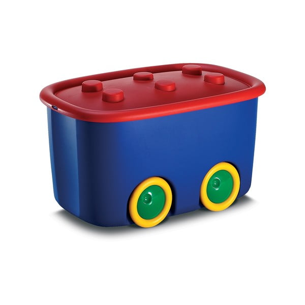 Modrý plastový detský úložný box 58x39x32 cm Funny Box – KIS