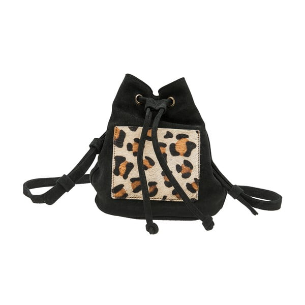Čierny semišový batoh O My Bag Leopard
