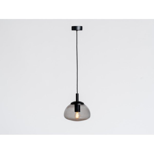 Čierne závesné svietidlo so skleneným tienidlom ø 30 cm Flin – CustomForm-image-1