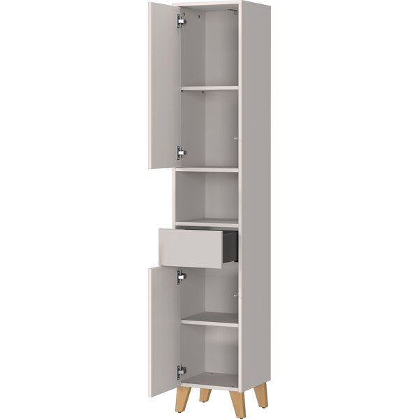 Krémovobiela matná vysoká kúpeľňová skrinka 33x181 cm Arnea – Germania-image-3
