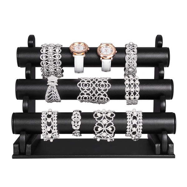 Čierny držiak na náramky s 3 poschodiami Songmics-image-2