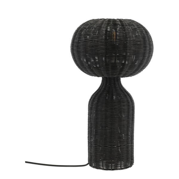 Čierna stolová lampa s ratanovým tienidlom (výška  43 cm) Werna – Villa Collection-image-3