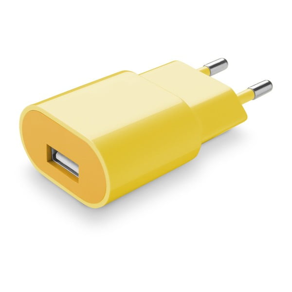 STYLE&COLOR sieťová USB nabíjačka Cellularline, 1A, žltá