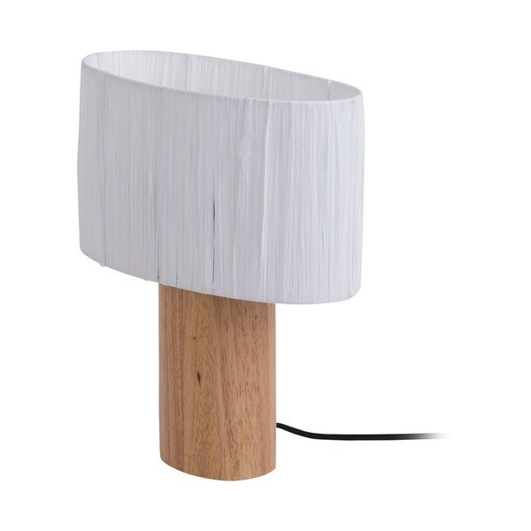 Stolová lampa s tienidlom z papierového výpletu v bielo-prírodnej farbe (výška 30,5 cm) Sheer Oval – Leitmotiv-image-2