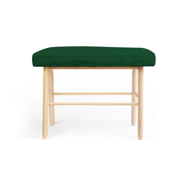 Stolička z borovicového dreva s tmavozeleným zamatovým poťahom Velvet Atelier