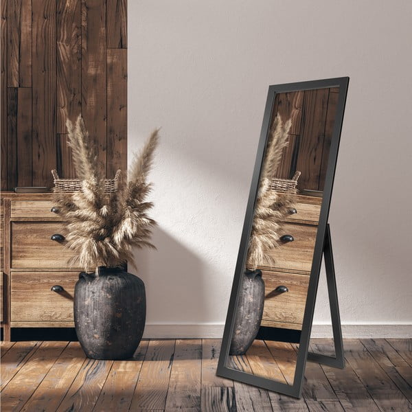 Stojacie zrkadlo v čiernom ráme Styler Sicilia, 46 x 146 cm-image-1