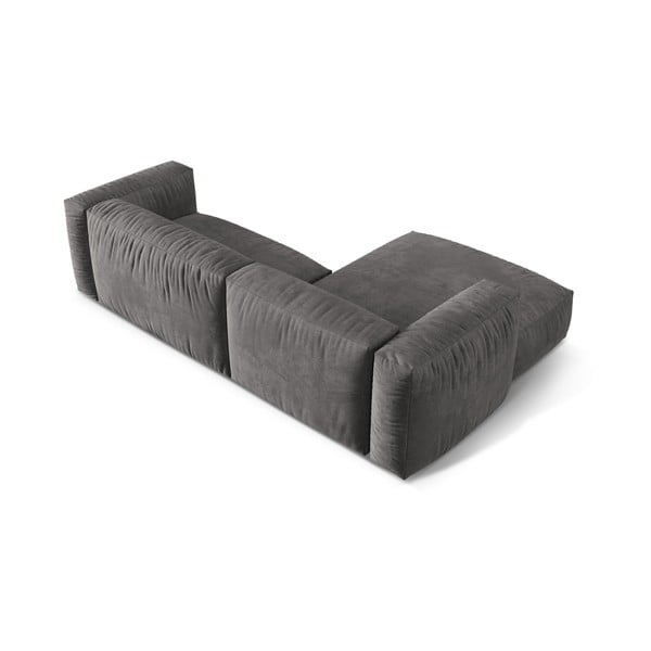 Sivá zamatová modulárna rohová pohovka (ľavý roh/s leňoškou) Martina – Micadoni -image-3