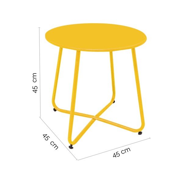 Kovový okrúhly záhradný odkladací stolík ø 45 cm Luna - LDK Garden-image-2