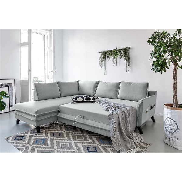 Svetlosivá rozkladacia rohová pohovka Miuform Charming Charlie L, ľavý roh-image-3