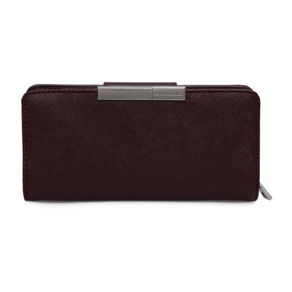 Tmavočervená kožená peňaženka Laura Ashley Olney