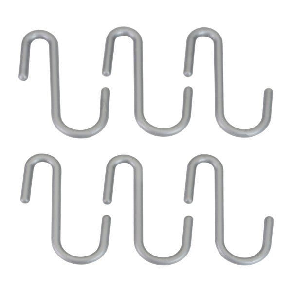 Závesné plastové háčiky v súprave 6 ks v striebornej farbe City – Metaltex-image-1