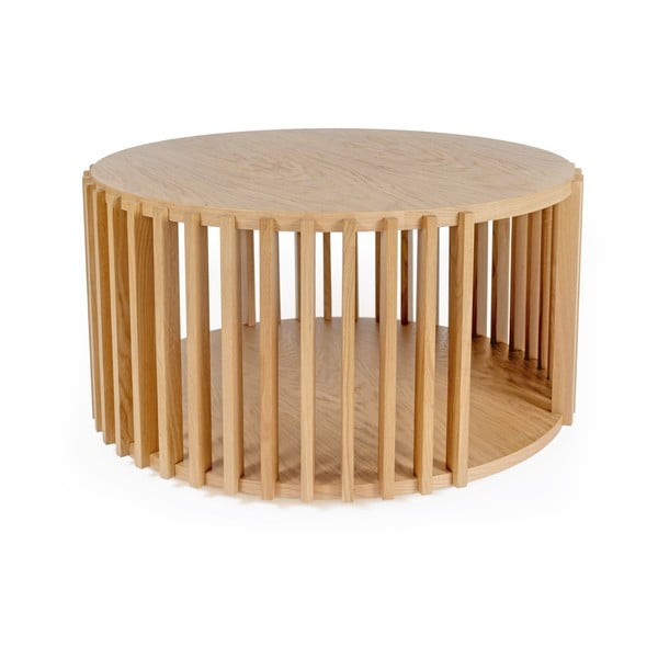 Konferenčný stolík z dubového dreva Woodman Drum, ø 83 cm-image-3