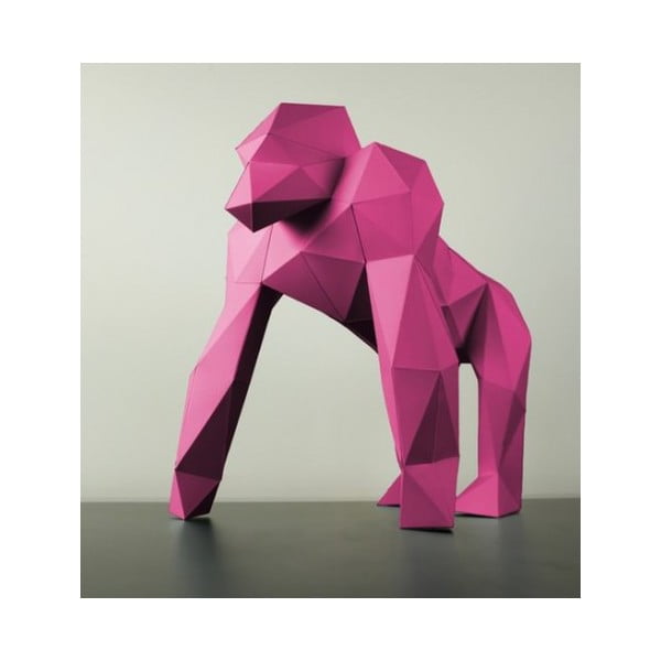 Papierová socha Gorila, ružová