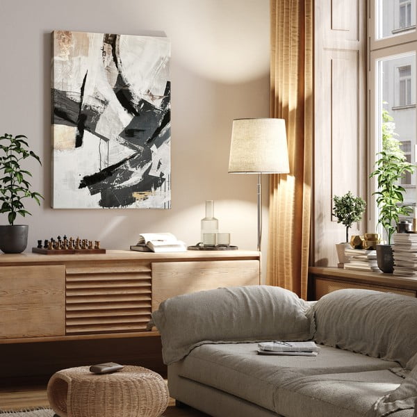 Obraz s ručne maľovanými prvkami 70x100 cm Ash – Styler-image-2