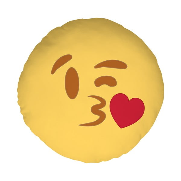 Vankúš Emoji Kiss, 39 cm