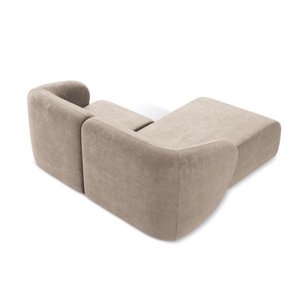 Svetlohnedá ženilková rohová pohovka (ľavý roh/s leňoškou) Lani – Makamii-image-3