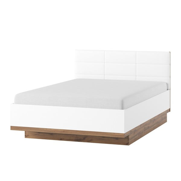 Biela dvojlôžková posteľ Szynaka Meble Livorno, 160 x 200 cm